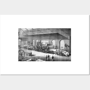 19th Century paper factory, illustration (C037/9377) Posters and Art